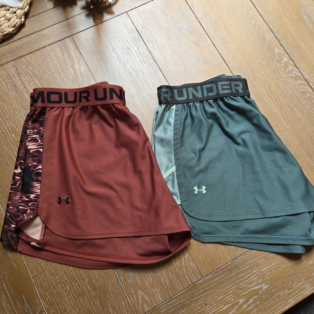 Under Armour Red and Green Athletic Shorts